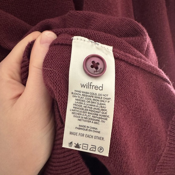 Aritzia Wilfred Moonrise Cardigan Spiced Burgundy Size Large NWOT - Picture 4 of 10